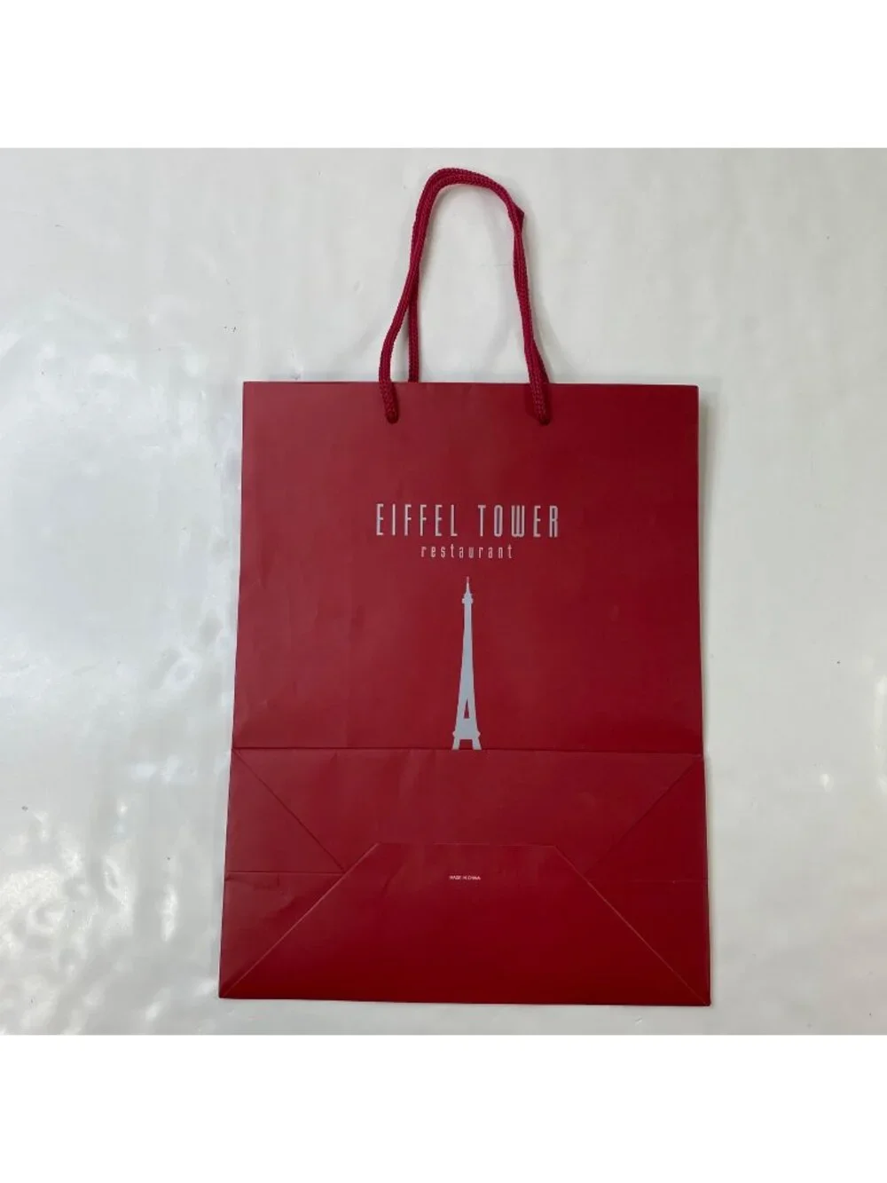 Eiffel Tower Restaurant Paris Las Vegas Souvenir Red Gift Bag Collector's Item